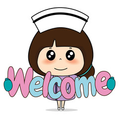 Cartoon character Nurse Design, Medical worker, Medical concept. Vector illustration.