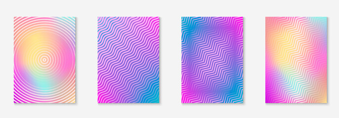 Minimalistic cover template set with gradients