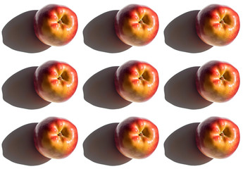 Colorful fruit pattern of ripe red apples, food concept pattern