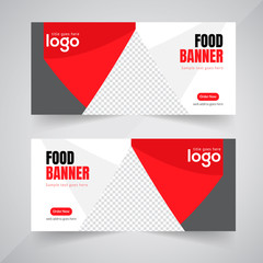 Food & Restaurant Concept Web Banner Design.
