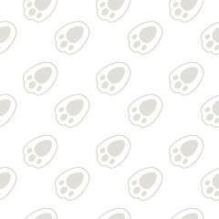 Footprints rabbit vector seamless pattern on white background Fun childish animal design element for decoration, wallpaper, print, paper, wrapping, web.