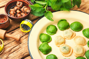 Appetizing diet ravioli