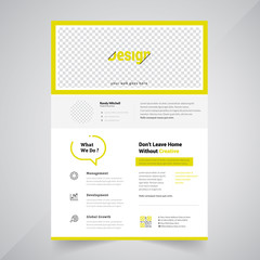 Business flyer design layout template in A4 size. Design Agency Concept Template.