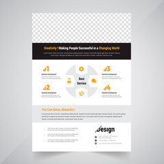 Business flyer design layout template in A4 size. Design Agency Concept Template.