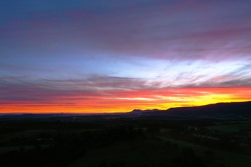 Aerial view of rural life scene. Great landscape. Countryside scene.