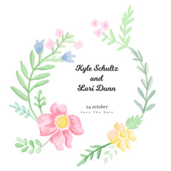 Elegant wedding invitation card with beautiful floral and leaves template