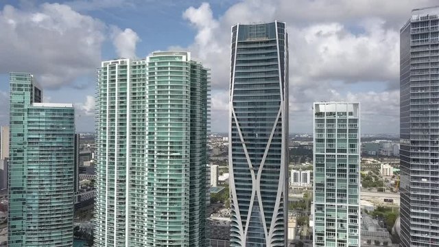 Miami Florida Downtown Skyline Aerial