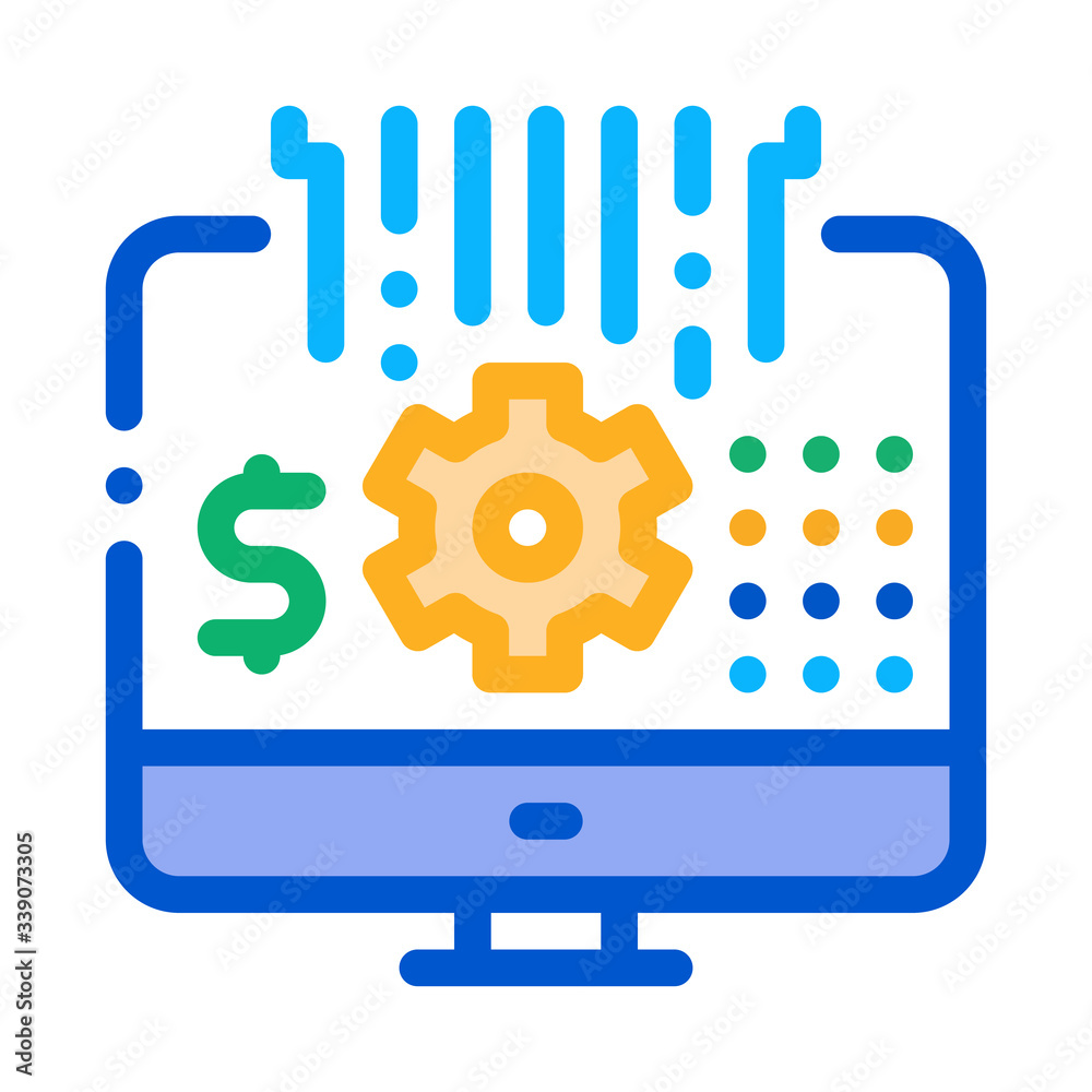 Poster computer cache settings icon vector. computer cache settings sign. color symbol illustration