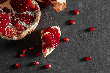 pomegranate on a dark background