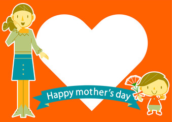 母の日　ハートフレーム