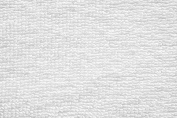 Plexiglas foto achterwand Closeup white cotton towel texture abstract background © Piman Khrutmuang