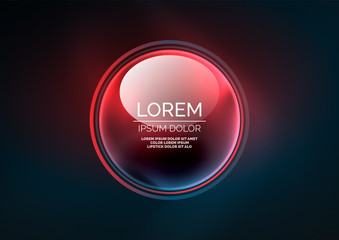 Glowing neon shiny transparent bubbles, glass circles or bio cell concept. Techno futuristic vector abstract background For Wallpaper, Banner, Background, Card, Book Illustration, landing page