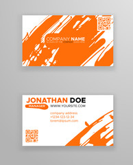 Fototapeta premium Creative business card templates with minimalistic design. Abstract ink brush strokes.