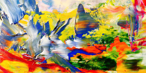 Colorful abstract background wallpaper. Modern motif visual art.  Mixtures of oil paint. Trendy...