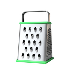 grater for cheese and vegetables cooking tool 3d render on white no shadow