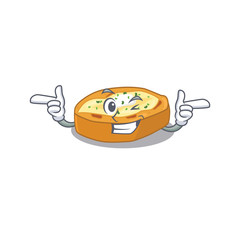 Cartoon design concept of baked potatoes with funny wink eye