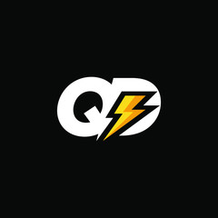 Initial Letter QD with Lightning