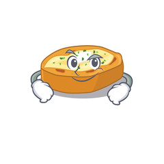 A mascot design of baked potatoes having confident gesture
