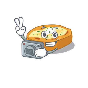 Baked potatoes mascot design as a professional photographer working with camera