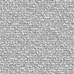 Random symbols seamless pattern. Black numbers on white background