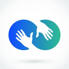 Obraz premium holding hands color logo