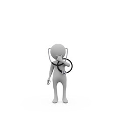 3d person with stethoscope as doctor thinking,3d rendering