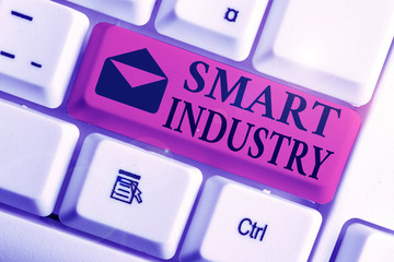 Conceptual hand writing showing Smart Industry. Concept meaning the print publication and online...