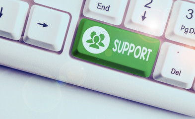 Word writing text Support. Business photo showcasing to agree with and give encouragement to...