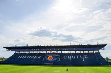 Buriram, Thailand - September 2013: Chang Arena or Thunder Castle Stadium is a 32,600-seat.  Buriram Province, Thailand.