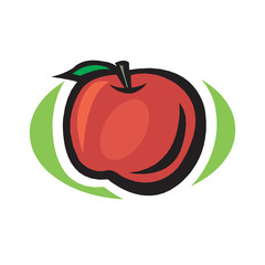 Red apple - vector illustration isolated on a white in EPS10