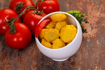 Tasty marinated patisson