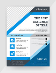 Business flyer design layout template in A4 size. Design Agency Concept Template.