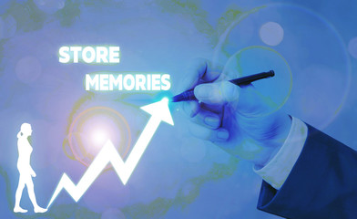 Text sign showing Store Memories. Business photo text the ability of the mind to store and recall...