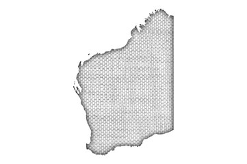 Karte von Western Australia auf altem Leinen