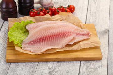 Raw tilapia fish