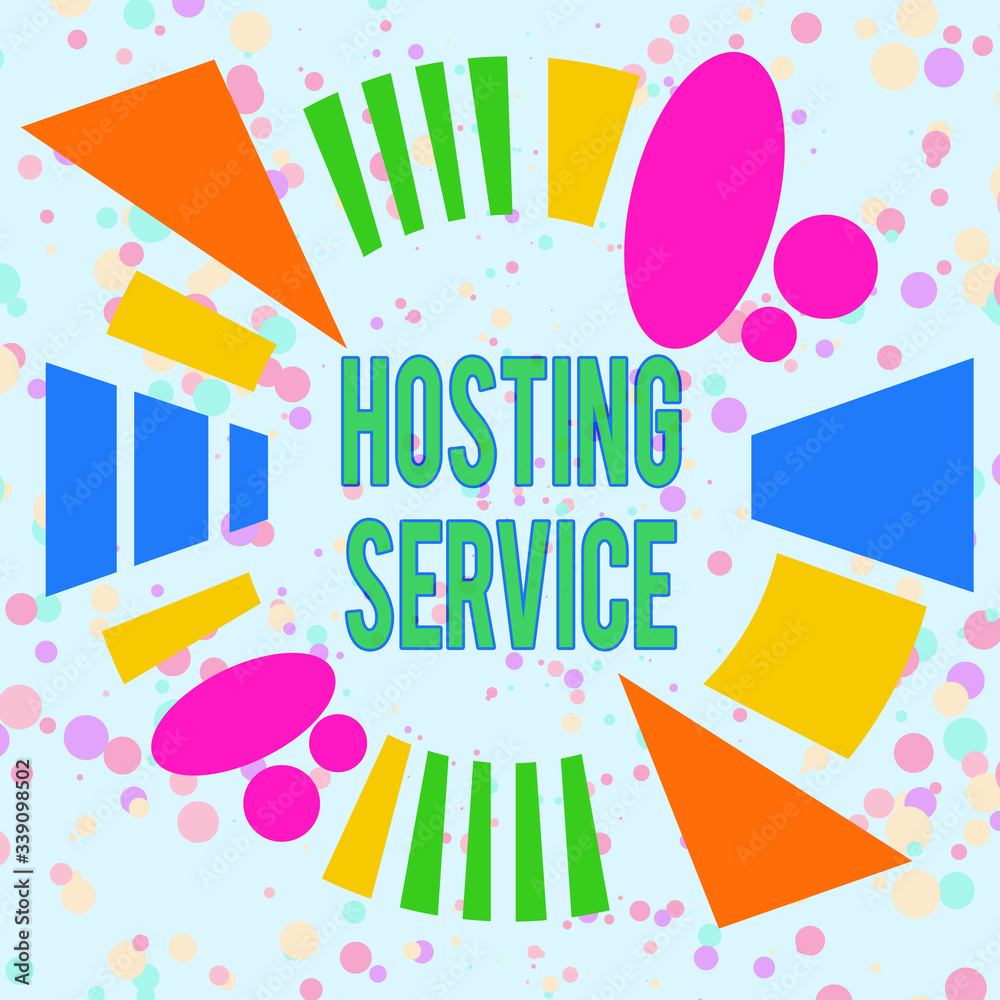 Poster handwriting text hosting service. conceptual photo provides services for the website to be seen in t