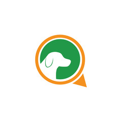 searching dog logo design vector template icon vector illustration
