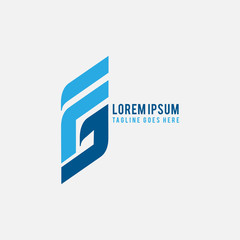 style overlapping letters FG logo graphic concept vector icons