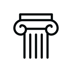 Column isolated icon, ancient antique architecture outline vector icon