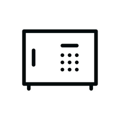 Digital safe isolated icon, hotel safe linear vector icon