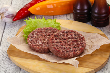 Raw burger cutlet