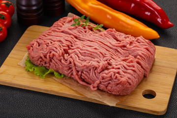 Raw turkey minced meat