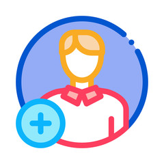 adding new person icon vector. adding new person sign. color symbol illustration