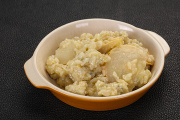 Risotto with pear and gorgonzola