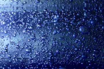 Bubbles in alcohol gel bottles to wash hands