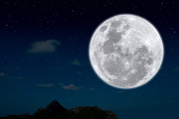 Full moon on the sky with little stars.