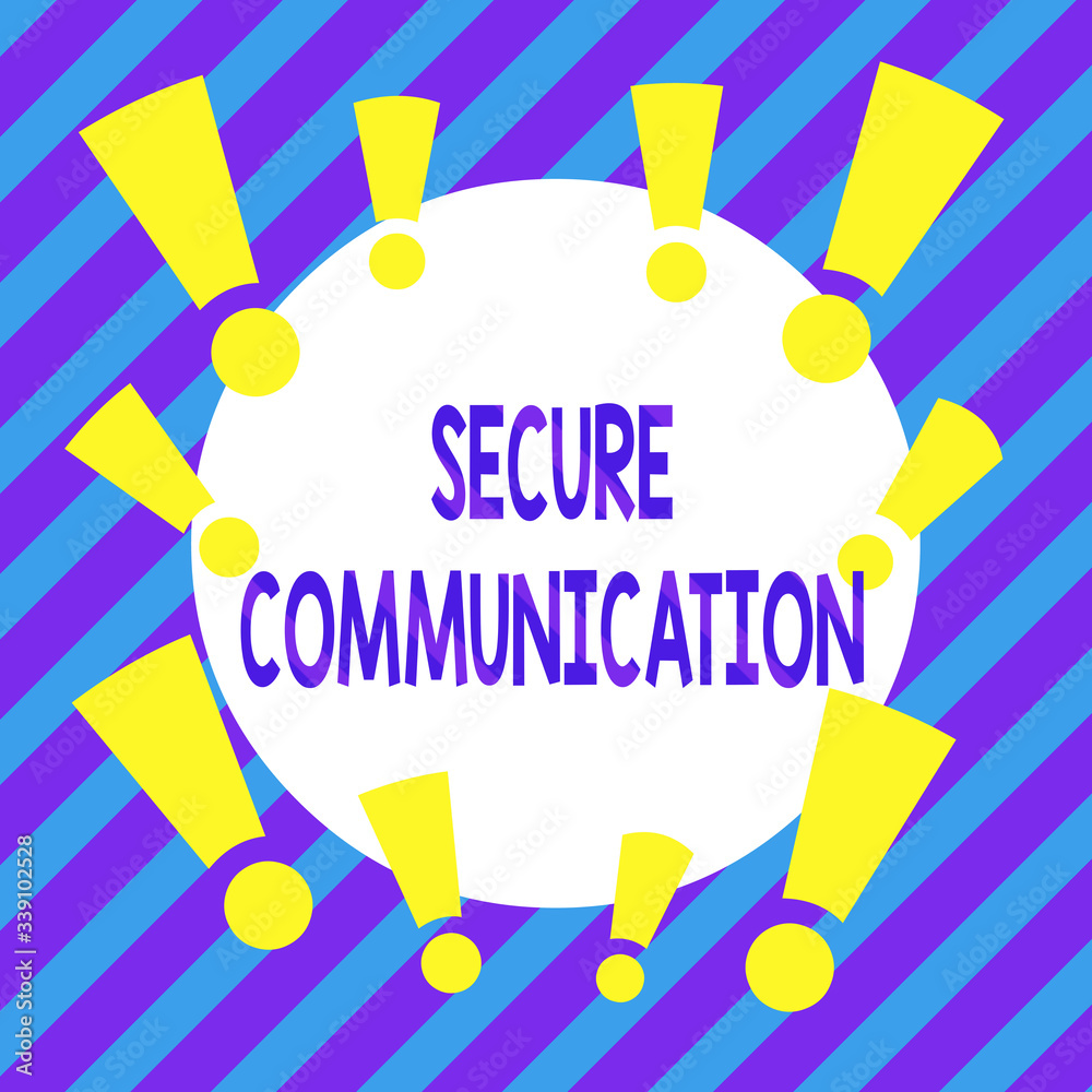 Poster handwriting text secure communication. conceptual photo preventing unauthorized interceptors from ac