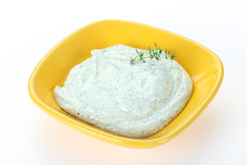 Cottage cream snack with herbs