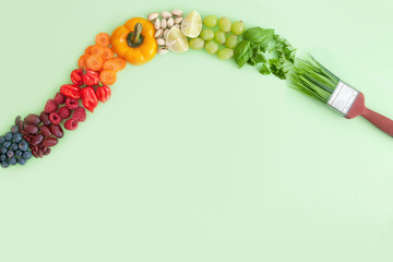 Balanced diet, food brush 'stroke' concept