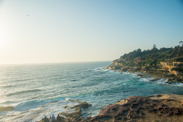 Ocean View of the Bondi Beach in Sydney, NSW, Australia. Australia is a continent located in the...
